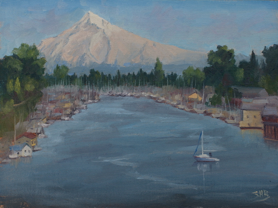 Mount Hood and Jantzen Beach Harbor