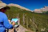 Susi painting Mount Cirrus in Alberta, Canada 2