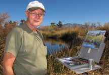Lou Knight and his Wetlands Painting